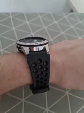 Correa de silicona de 22mm para Samsung Galaxy Watch 46mm, repuesto de pulsera de goma con agujeros para SM-R800 y plata