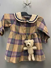 Vestido de princesa a cuadros para niñas, ropa de cumpleaños para bebés de 0 a 2 años, otoño 2021