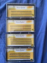 Pestañas postizas individuales tipo profesional, extensiones de pestañas en grupos para colocar individualmente en forma de racimo de 60 unidades, maquillaje profesional