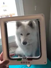 Puerta de 4 con cerradura perro gato gatito seguridad de puertas solapa Puerta de plástico ABS S/M/L animales Gato perro puerta para mascotas