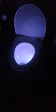 Luz LED nocturna para asiento de inodoro, lámpara de inducción con sensor de movimiento, para WC, 8 colores, luz de fondo Variable utilizada para inodoros