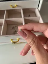 Pendientes Piercing Plata de primera ley para mujer, aretes, Plata esterlina 925, purpurina, estilo minimalista, con broche de Luna, aniversario, boda