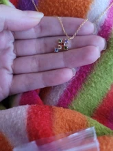 CANNER-collar de plata de ley 925 para mujer, collares con colgante de circón de colores cruzados, joyería femenina, collares de Color dorado