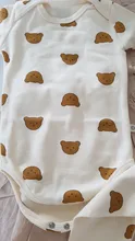 Body de manga larga para bebés recién nacidos, ropa con impresión de caricatura de oso, conjunto de ropa informal, trajes de 2 piezas, primavera y otoño