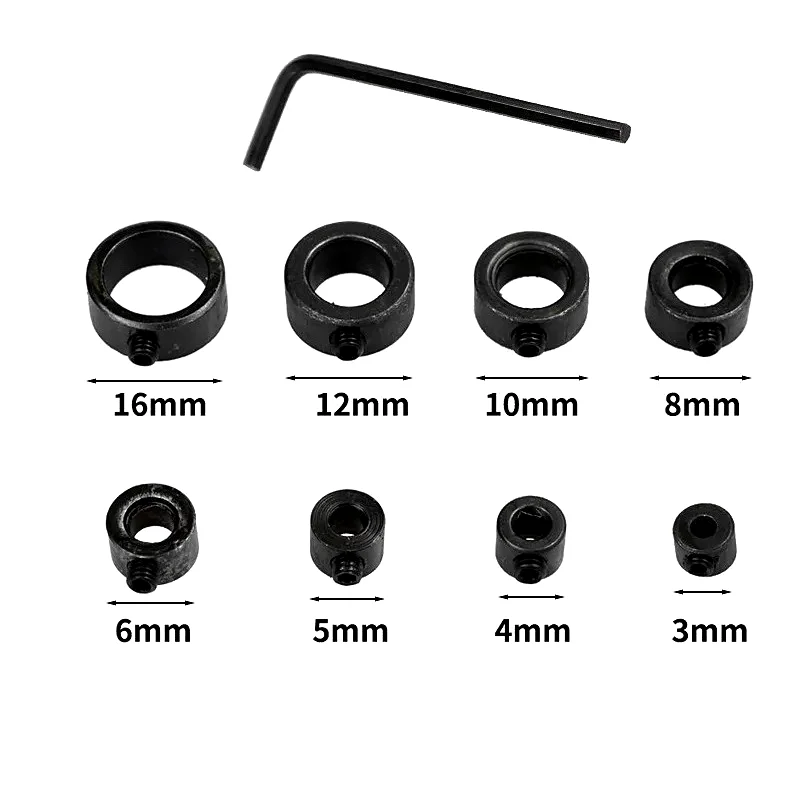 Citop 8pcs 3-16mm Drill Bit Woodworking Drill Bit Tools Depth Stop Collars Ring Positioner Drills Locator + Hex Wrench Tool
Citop 8pcs 3-16mm Drill Bit Woodworking Drill Bit Tools Depth Stop Collars Ring Positioner Drills Locator + Hex Wrench Tool