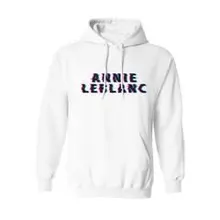 annie leblanc reaching cropped pullover hoodie