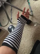 WorthWhile-guantes largos sin dedos, manguitos elásticos con agujero para el pulgar, para correr o ciclismo, 1 par