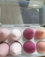 Esponja de esponja en polvo para maquillaje, conjunto de belleza para licuadora, base para aplicar esponja de cosméticos huevo Facial, accesorios de maquillaje, 8 Uds.