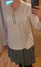 Blusa holgada informal con manga larga para verano, camisa moda de Hirigin con cuello en V para mujer, con lentejuelas, ropa suave