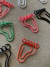 Paquete de Clips de papel en forma de pie, marcador creativo y interesante, Nota de Clip, Clips de papel en forma de Clip para oficina, escuela y hogar, 12 Uds./1 paquete