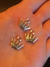 20 piezas encantos corona 13x14mm plata tibetana/oro/bronce chapado colgantes joyería antigua fabricación artesanal DIY