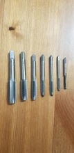 Alta calidad 7 unids/set Acero de cojinete cónico HSS M3-M12 máquina espiral punto recto estriada de rosca de tornillo broca manual