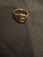 Anillo con apertura ajustable iniciales del nombre para mujer, ancho hueco, grueso, letras de A-Z, 3 colores, Metal, alfabeto, fiesta, joyería