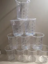 Taza de mezcla de pintura plástica de 10 Uds. Recipiente de mezclas de pintura de 600ml taza de calibración para mezclar con precisión pintura y líquido de alta calidad
