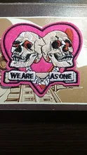 Embroidered Patches Badge UFO Applique Biker Iron-On-Sew Space Motorcycle Cheap Skull