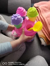 Cubo para helado de playa al aire libre para niños, modelo de cucharón de arena de juguete, 8 Uds.
