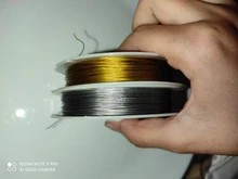 Cuerda de alambre de Color dorado/acero de alta calidad, 1 rollo, 0,3, 0,38, 0,45, 0,5, 0,6, 0,7, 0,8mm, accesorios de hilo de abalorios hechos a mano, joyería DIY