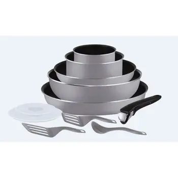 TEFAL Wit Essential cookware Set 11 piece Gray All heat sources except induction L2149902
TEFAL Wit Essential cookware Set 11 piece Gray All heat sources except induction L2149902