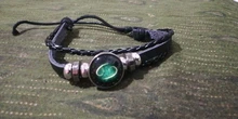 Pulsera de cuero con 12 Constelaciones del zodiaco para hombre y niño, brazalete punk con cuentas, accesorios de viaje