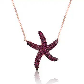 925 sterling Silver Pink Sea Star Lady 'S Necklace
925 sterling Silver Pink Sea Star Lady 'S Necklace