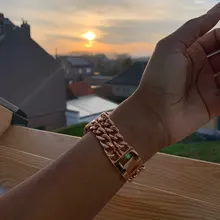 Correa de acero inoxidable para Apple Watch SE 6 5 4, banda de 40mm y 44mm, pulsera de eslabones de Metal para iwatch Series 1, 2, 3, 42mm y 38mm