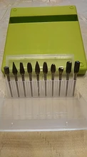 Cabezales de molienda de acero de tungsteno, juego de rebaba de carburo de tungsteno, material de diamante, accesorios dremel, 10 Uds.