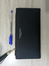 Cartera con borlas para Mujer, billetera largo lindo de cuero con borlas, monedero con cremallera, 2020