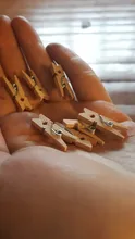 Mini Clips de madera Natural para fotos, pinza de ropa artesanal, decoración, suministros escolares, 25mm, 50 Uds.