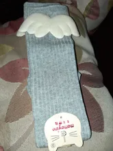 Calcetines de niñas bebé alas de ángel para niña pequeña, calcetín largo de algodón suave para niños, calcetines sólidos para niños de 0 a 8 años hasta la rodilla