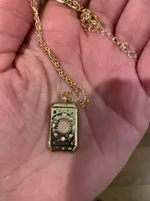 Collar con colgante creativo de Tarot esmaltado para niña, colgante de tarjeta, oro de 16K, Platd cuadrado, Luna, Sol, mundo, amor, poder, pareja, 2021