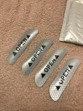 4 unids/set Puerta de coche pegatinas Universal de la seguridad advertencia Mark abierto alta reflectante cinta de la bici de la motocicleta pegatina para casco