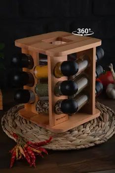 Joy Kitchen Elanor Rotating Spice Set With 12 - Black Cover 1 Wooden Stand And 12 Glass Spice / Spice Jars Set 
Joy Kitchen Elanor Rotating Spice Set With 12 - Black Cover 1 Wooden Stand And 12 Glass Spice / Spice Jars Set