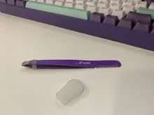 ACARE-Pinzas para cejas con peine, cepillo de acero inoxidable de doble uso, podadora de pestañas de Metal verde inclinada para depilación, belleza facial