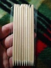 Quitacutículas de madera para uñas, removedor de diamantes de imitación portátil de doble cabeza, decoración de cutículas, 10/20/50/100 Uds.