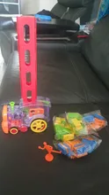 Juego de tren dominó para niños, con luz de sonido, automático, bloques de dominó coloridos, juego educativo DIY, juguete para regalo
