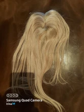 Ugeat-adorno de cabello humano para mujer, extensión de cabello de Color rubio 18 y 9,5, tamaño de la Base del Mono, 613x10cm