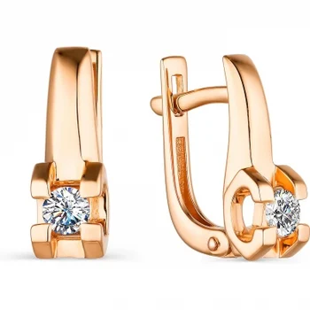 Alcor earrings with 2 diamonds in red gold 
Alcor earrings with 2 diamonds in red gold