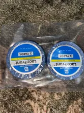 Cinta de soporte frontal de encaje azul de 3 yardas para peluca, tupé, cinta de doble cara para extensión de cabello