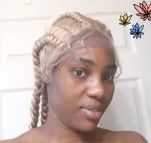 BLISS-Peluca de cabello sintético para mujeres negras, postizo de encaje negro, caja afroamericana, 4 cajas largas trenzadas, 360