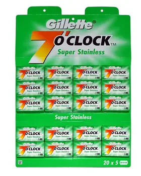 100 X GILLETTE 7O'CLOCK SUPER STAINLESS DOUBLE EDGE BLADE FOR TRADITIONAL RAZOR - EXTRASHAVING BARBER SUPPLIES LEADER
100 X GILLETTE 7O'CLOCK SUPER STAINLESS DOUBLE EDGE BLADE FOR TRADITIONAL RAZOR - EXTRASHAVING BARBER SUPPLIES LEADER