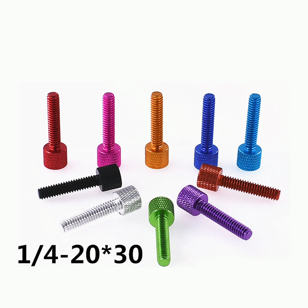 

5pcs UNC 1/4-20*30mm Knurled Head Thumbscrews Anodized Aluminum Hand Tighten Screw Manual Adjustment Screws Camera Accessories