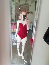 Viifaa-Body Sexy de terciopelo sin tirantes para mujer, Body con escote Corazón y espalda descubierta con cordones, bodys de fiesta con cuello de pico 2019