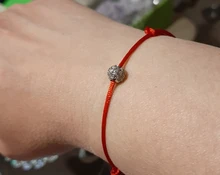 CHSXY-pulsera de cuerda de hilo rojo de la amistad de la suerte, abalorio de bola de circón cúbico de alta calidad, joyería tejida a mano minimalista