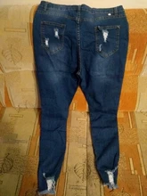 CHRLEISURE-vaqueros de cintura alta para mujer, Vaqueros ajustados con agujeros elásticos, Vaqueros ajustados de realce, Vaqueros rasgados 3XL para mujer