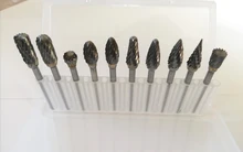 Cabezales de molienda de acero de tungsteno, juego de rebaba de carburo de tungsteno, material de diamante, accesorios dremel, 10 Uds.