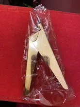 De acero inoxidable de Gel UV uñas falsas consejos Trimmer clíper cortadora de borde de Arte de uñas de manicura U de arco iris de plata de oro herramientas