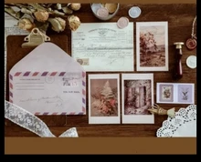 Vintage sobre diario decorativo Scrapbooking DIY álbum diario Stick Lable Retro papel Kraft Material no pegajoso