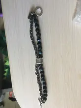 Pulsera de acero inoxidable con cuentas de ojo de tigre para hombre, cadena de eslabones de acero inoxidable, brazalete de Yoga, joyería para hombre 2020