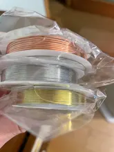 0,25/0,3/0,4/0,5/0,6/0,7/0,8/1mm 1 rollo de aleación de Color dorado y plateado de cuerda para cuentas cables de cobre Cordón de alambre de la joyería de DIY