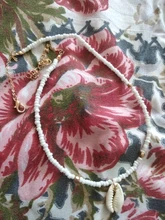 HuaTang-Collar con adorno de concha para mujer, colgante bohemio en color verde con adorno de concha de estrás, accesorios de playa a la moda, modelo 6947